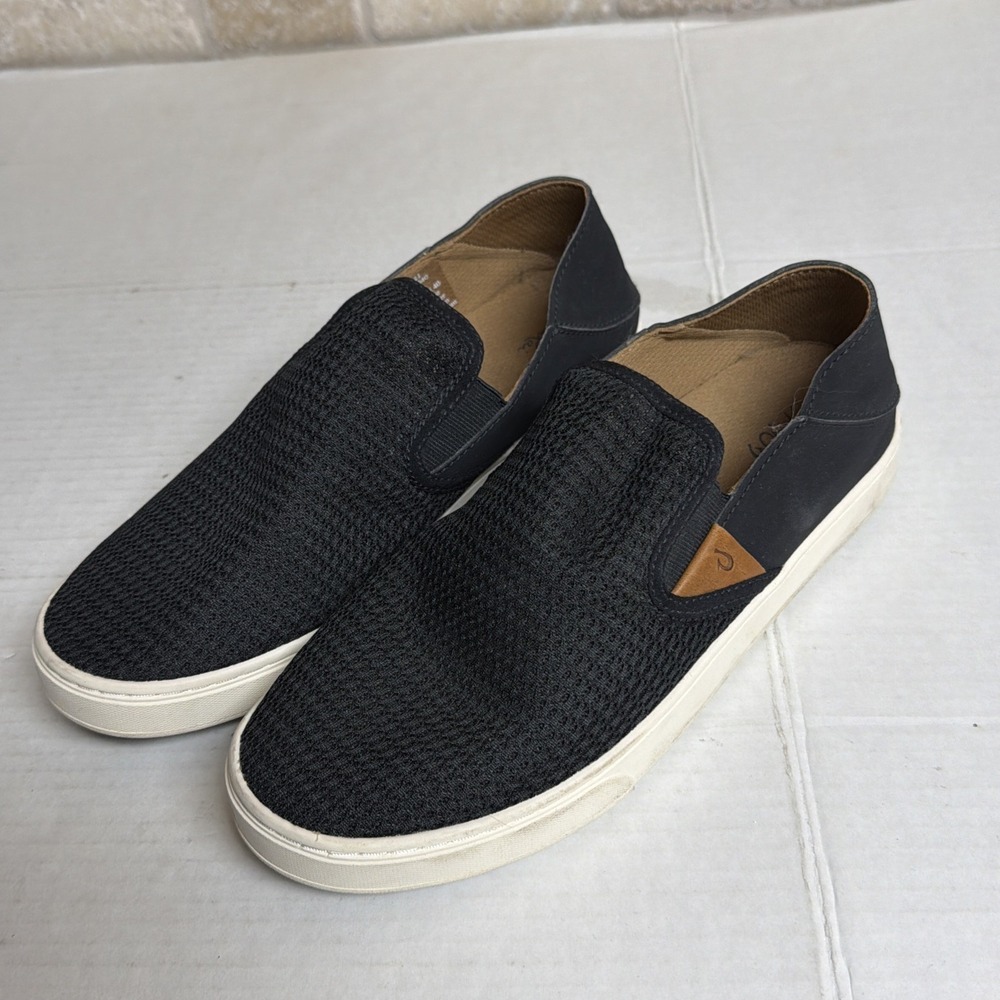 Olukai Womens Pehuea Black Suede Slip On Loafers Sneakers Shoes - Size 10